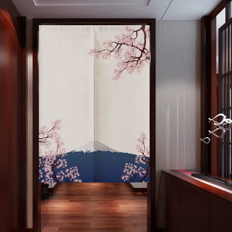 Japanese Ukiyo-E Linen Door Curtain Noren Bedroom Kitchen Curtains Home Entrance Decoration Customizable Curtain