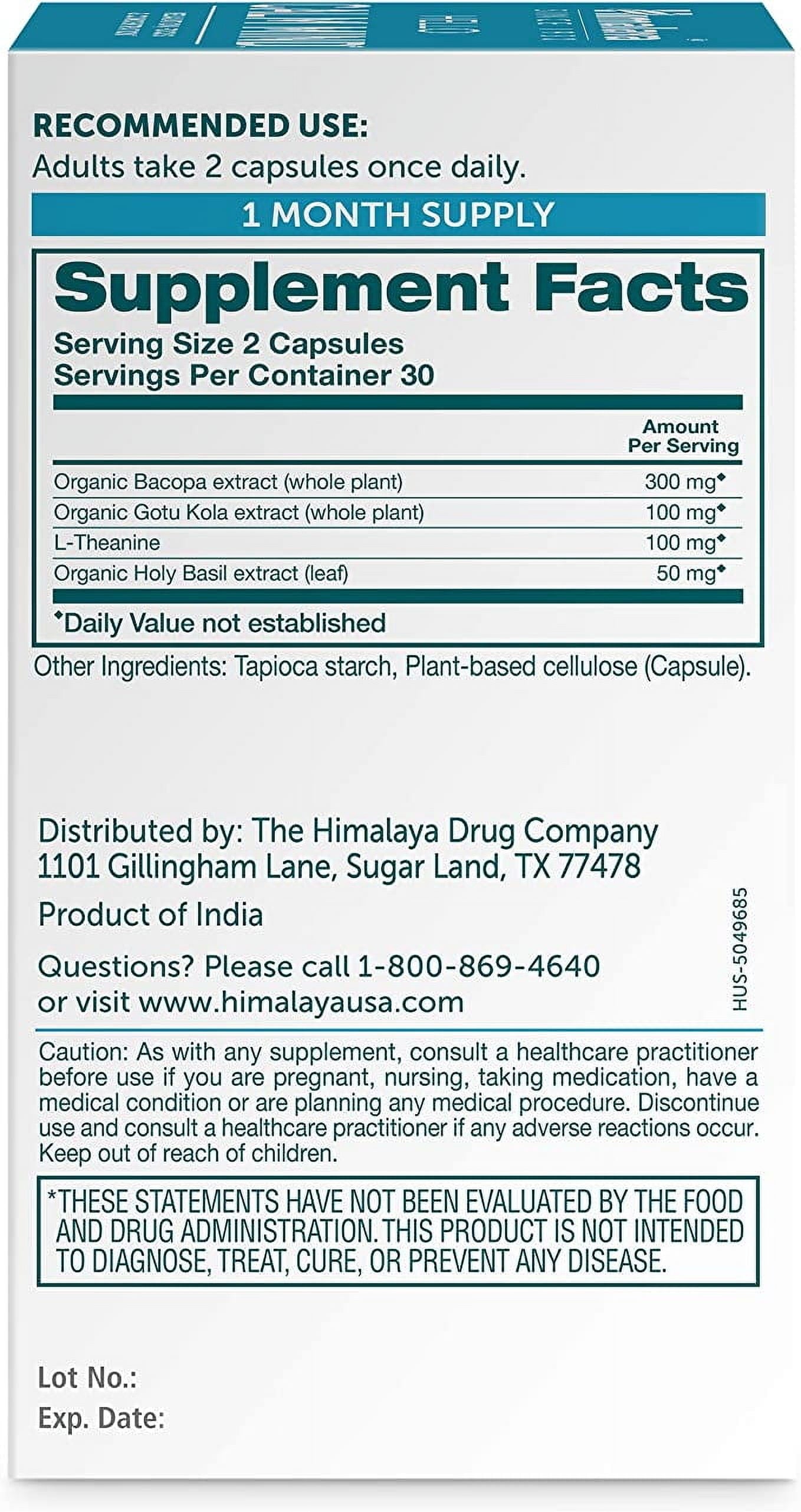 Hello Calm Mind, with Bacopa and L-Theanine, for Relaxation & Concentration, 60 Capsules