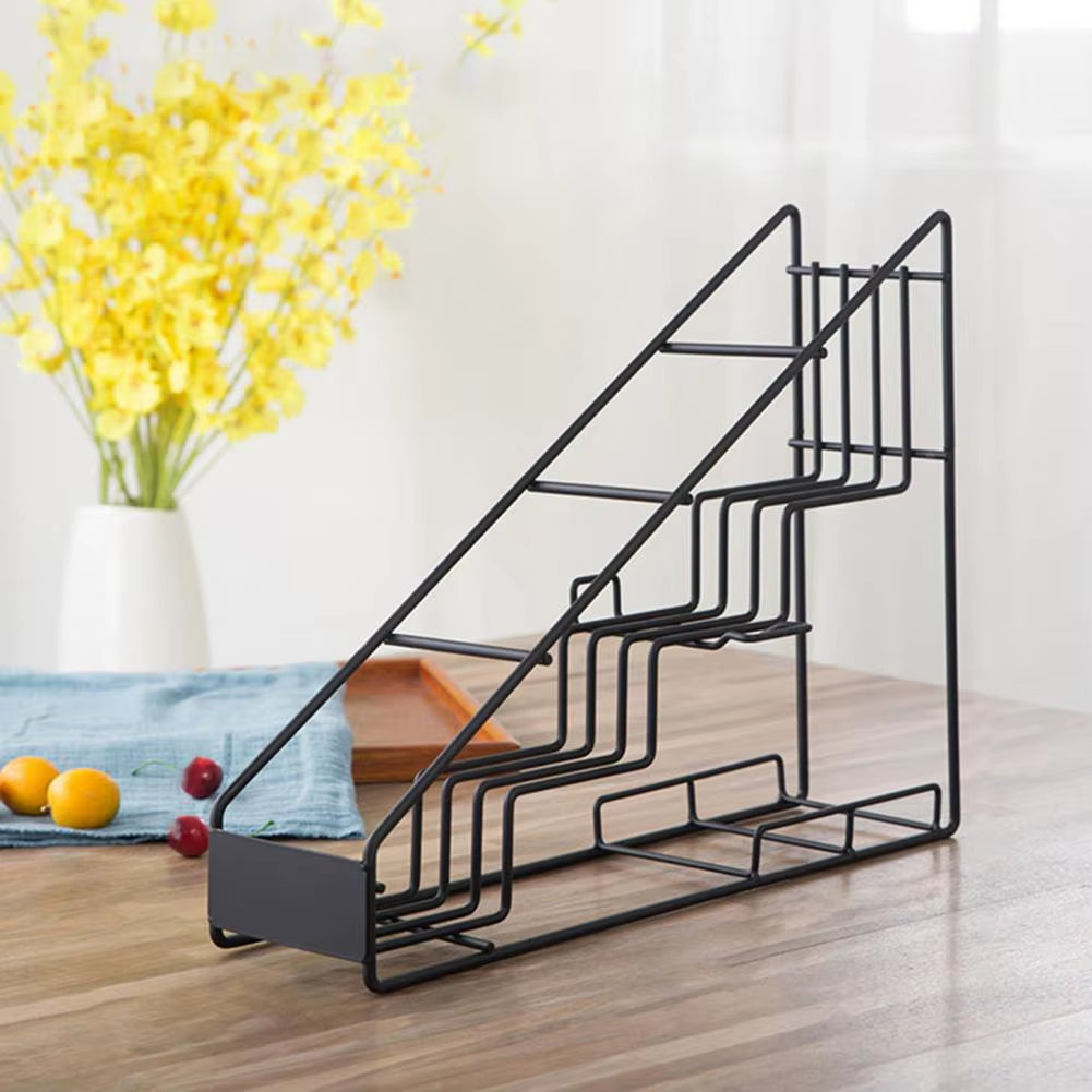 4-Tier Coffee Syrup Rack Countertop Syrup Holder Metal Coffee Syrup Bottle Organizer 4-Layer Countertop for Drink for Coffee