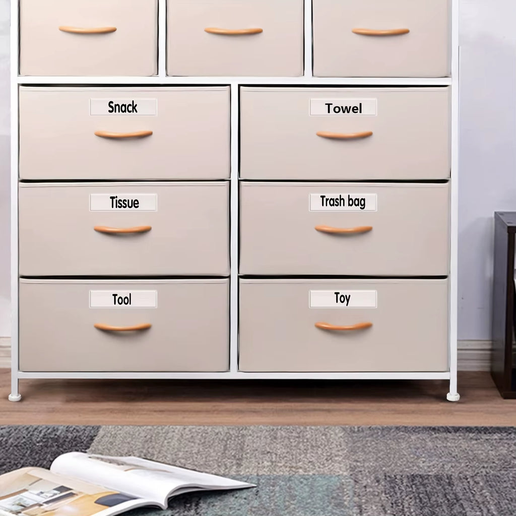 12Pcs Clear Adhesive Shelf Tag Pockets Index Card Label Holders for Organizing Classify Items Stationery Office Supplies