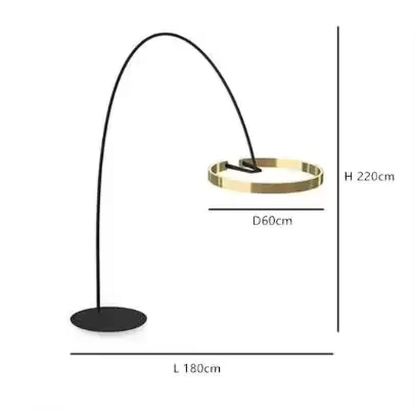 Ring Fishing Floor Lamp Room Decor Golden Long Pole Modern Simple LED Minimalist Light Luxury Designer Vertical Table Lamps