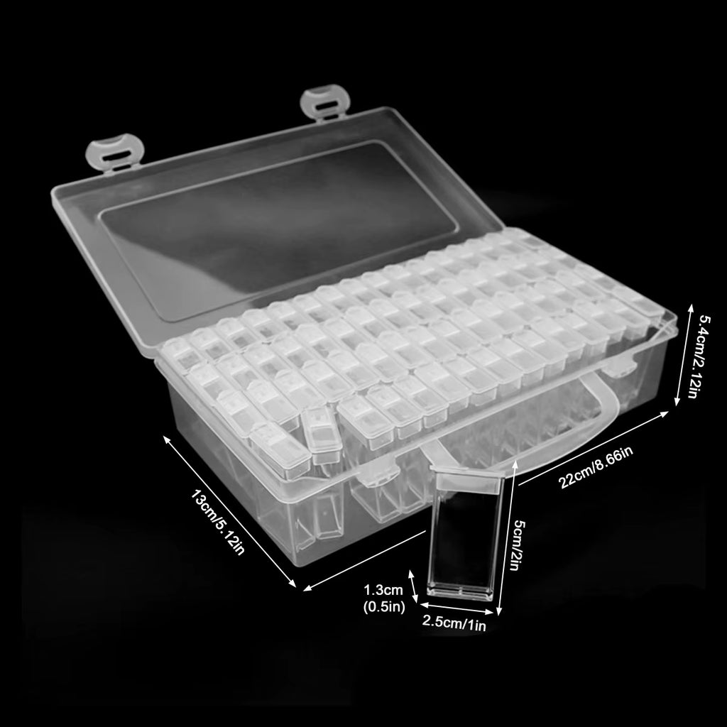 Seed Storage Box 64 Slots Seed Organizer with Lid Grid Box Planting Plant Seed Container with 64 Label Stickers