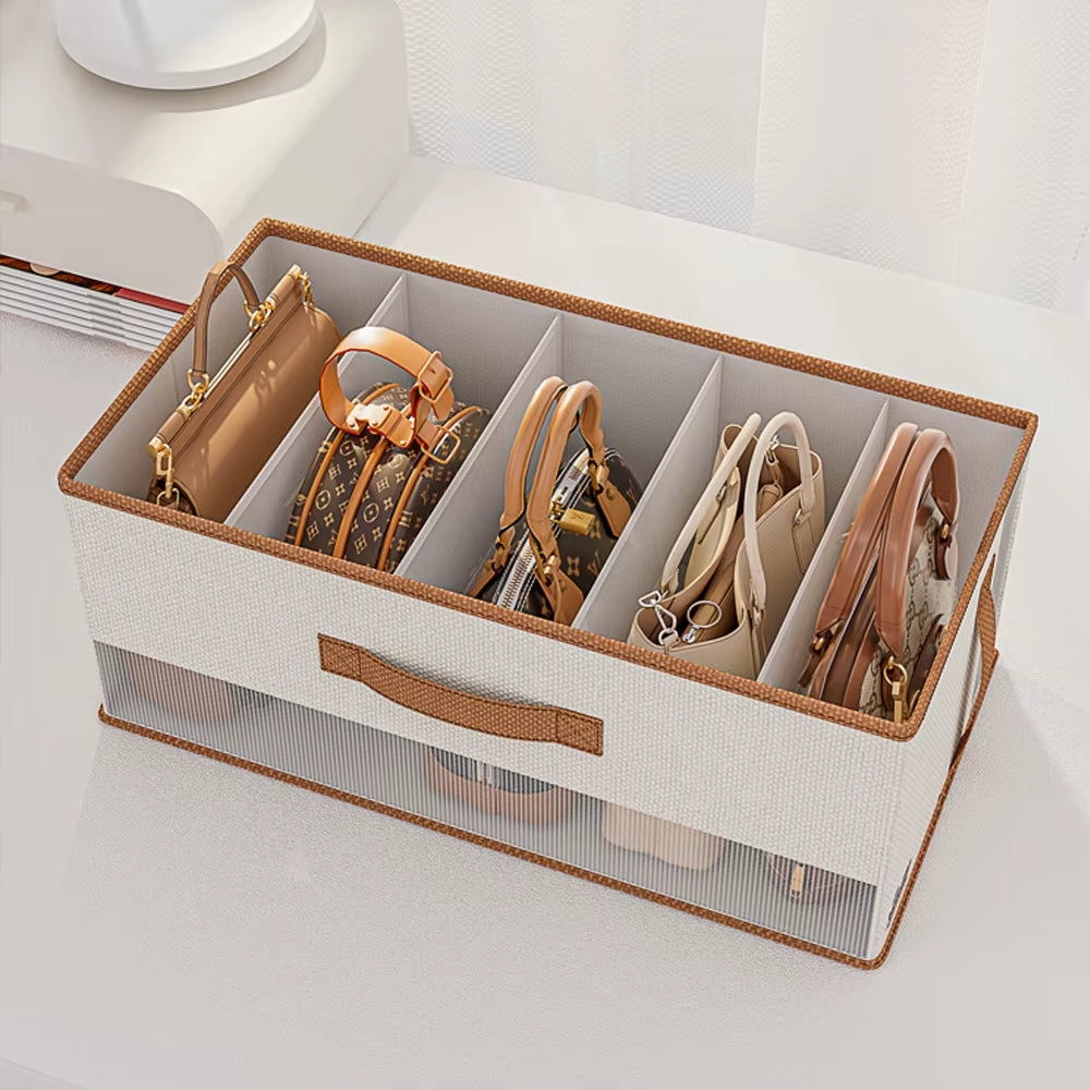 5 Grids Handbag Storage Box Closet Handbag Organizer Wardrobe Clothes Thickened Pants Sweatshirt Shirt Storage Box Compartment