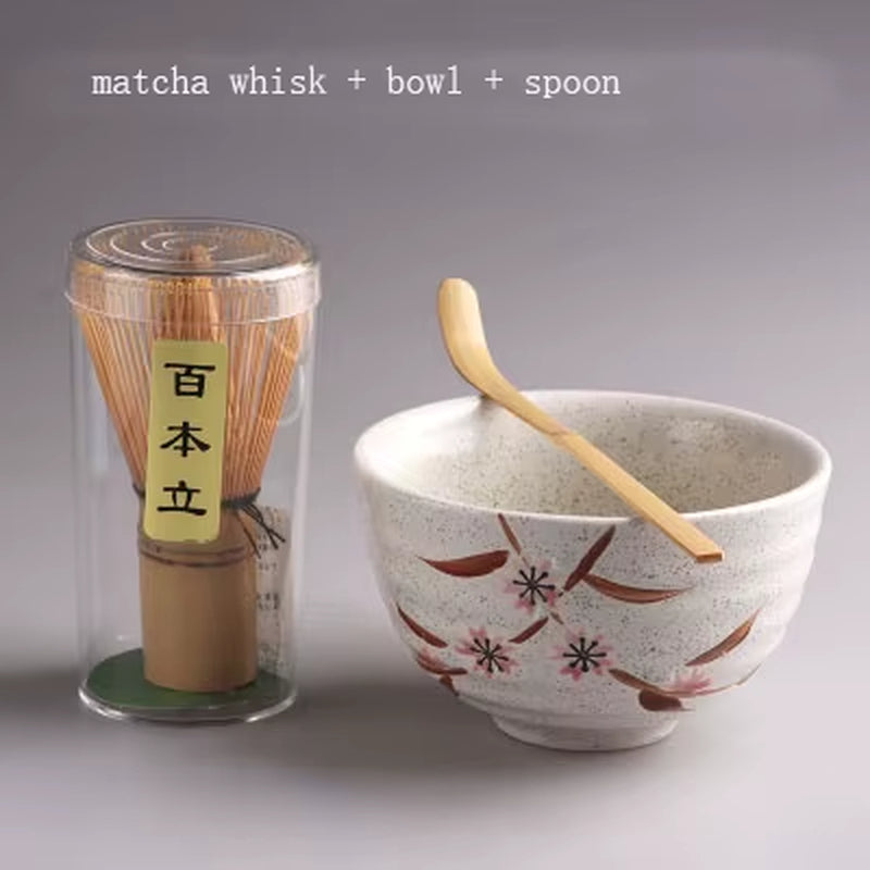 Japanese Matcha Tea Set Matcha Bowl Bamboo Whisk Holder Tray Matcha Set