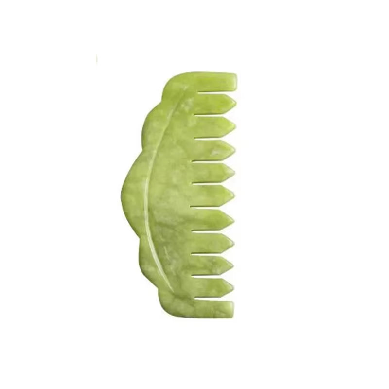 Nature Jade Massage Comb Gua Sha Board Spa Acupuncture Head Care Massager Green Jade Comb Head Massager Beauty Tools