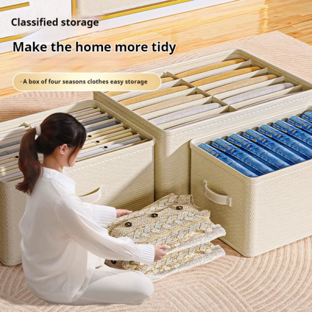 24 Grids Pants Sweater T-Shirt Jeans Storage Box Wardrobe Clothes Storage Organizer with Board Cabinet Drawer Storage Boxes