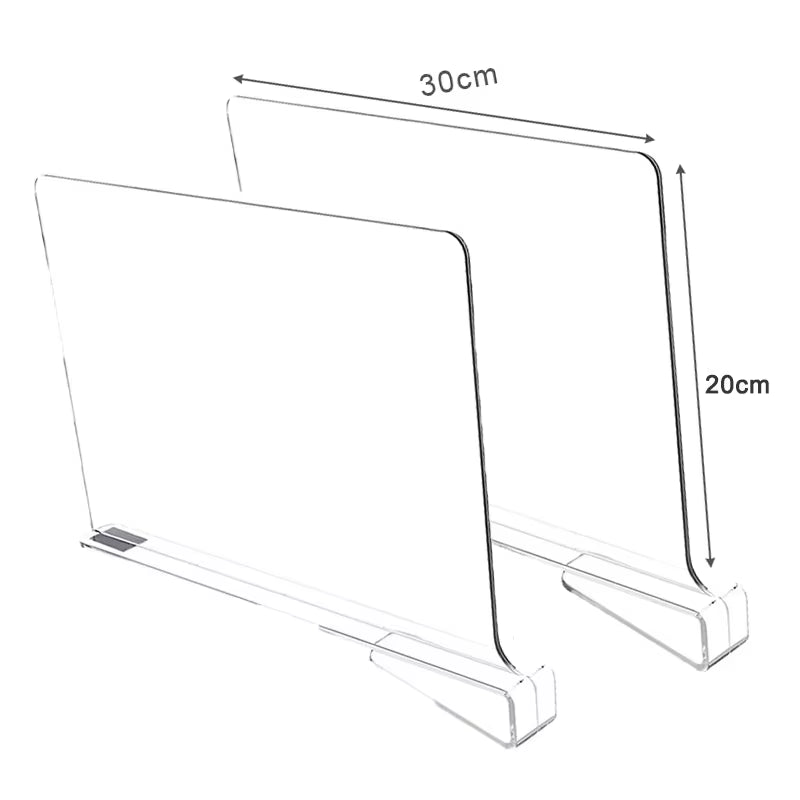8/6/4/2Pcs Transparent Closet Shelf for Wardrobe Organizer Cloth Divider Cupboard Bookcase Divider Baffle