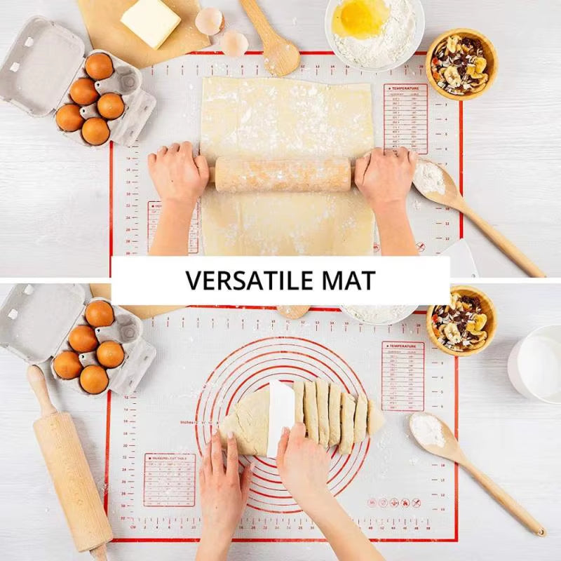 Oversize 80/70/60Cm Silicone Baking Mat Rolling Kneading Pad Pastry Tools Crepes Pizza Dough Non-Stick Silicone Mat for Kitchen