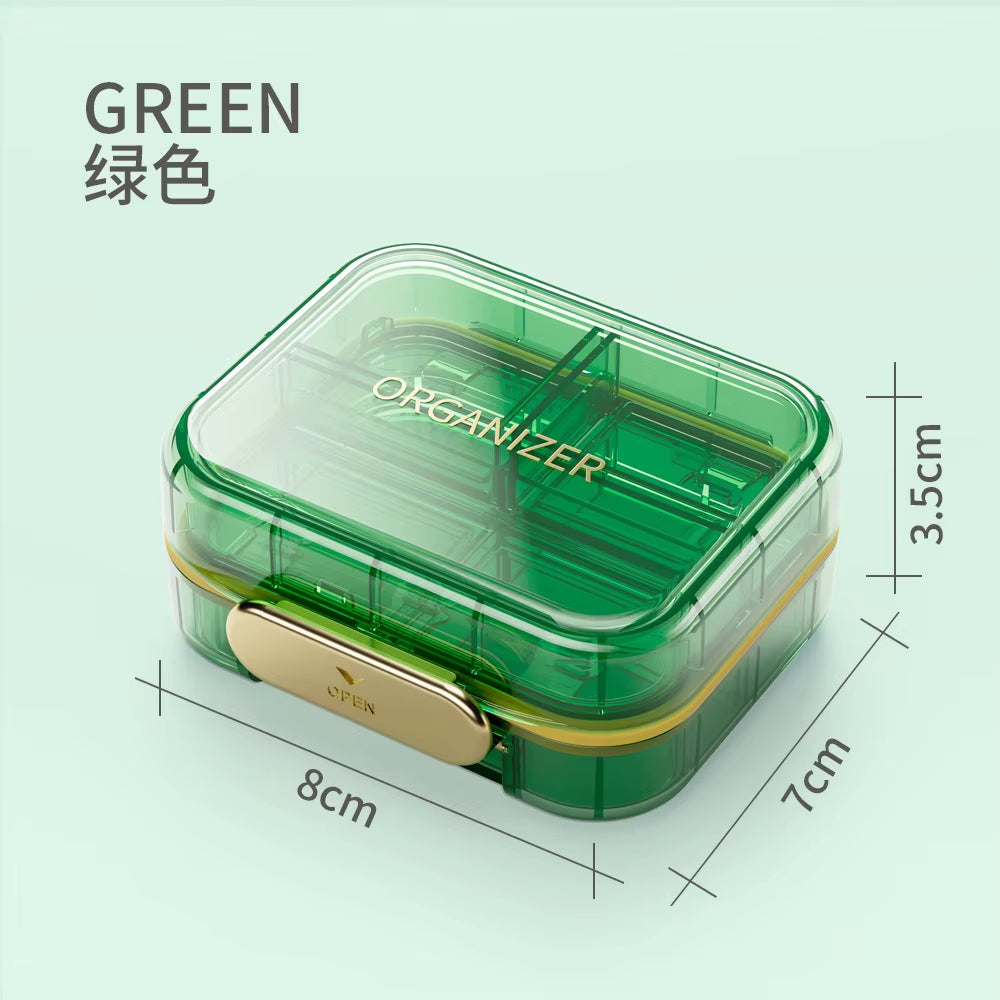 Moisture-Proof Sealed Pill Box, Multi-Compartment, Week, Week, Pill Box, Mini Portable Medicine Storage Box