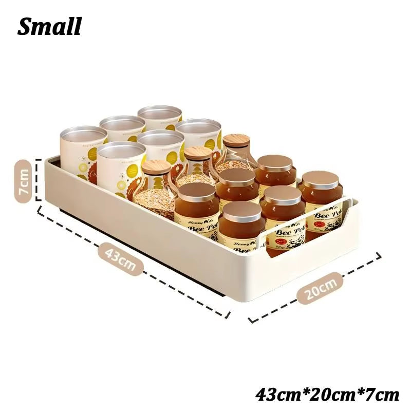 New Kitchen Storage Rack with Slide Rails Pull-Out Kitchen Drawer Type Storage Tray Spice Box Storage Rack Cabinets Organizer