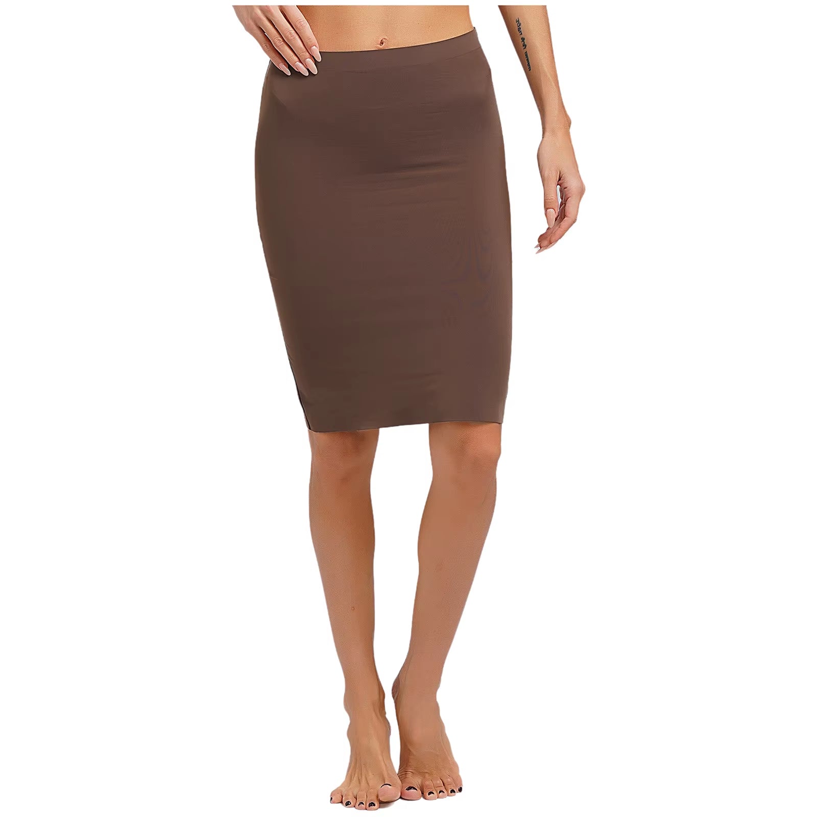 Sexy Women Tummy Control Body Shaper Skirt High Waist Shaperwear Underdress Seamless Plain Color Tight Fitting Shaper Skirt