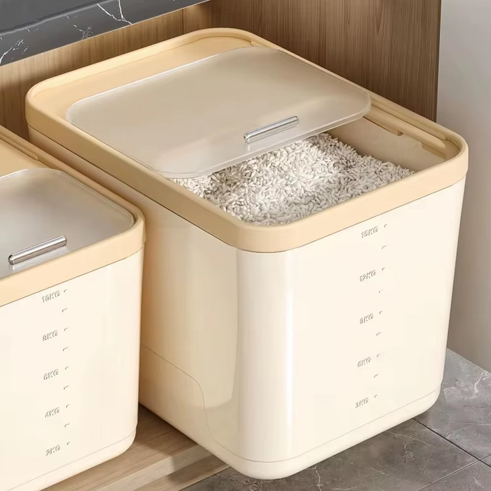 5/10/15KG Rice Storage Box Home with Lid Insect Proof Moisture Proof Rice Box Sealed Jar Kitchen Container Storing Dry Grain