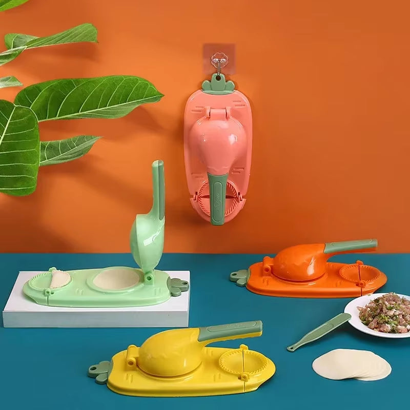 2 In1 Dumpling Maker Wrapper Presser Kit Manual Labor-Saving Dumplings Dough Molder Machine Kitchen Gadget Apple Pie Baking Tool