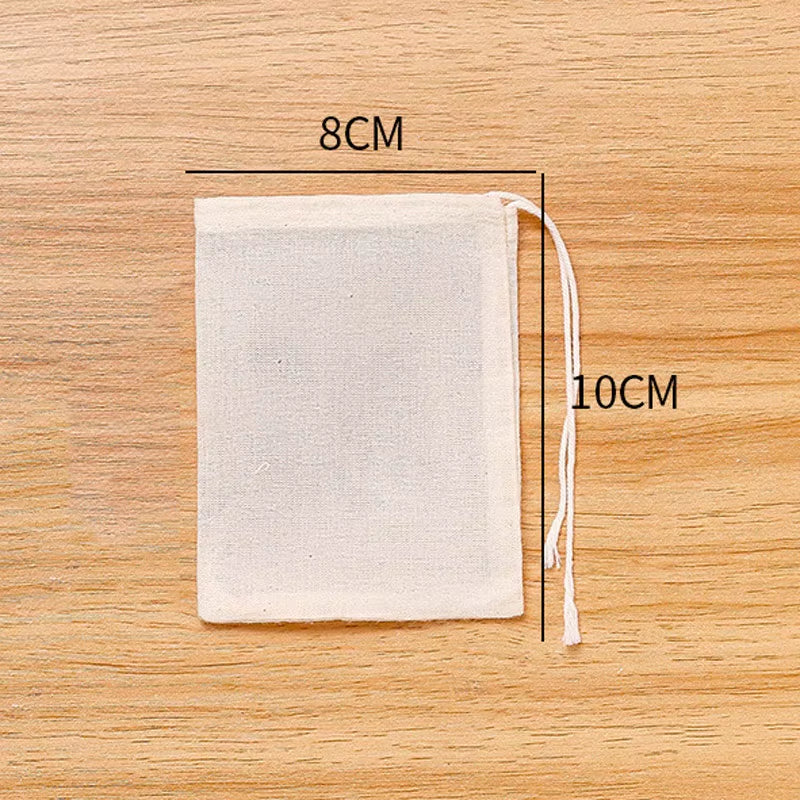 Cotton Gauze Tea Bags 50Pcs Empty Pocket String Bag Reusable for Spice Tea Infuser Soup Teabags Kitchen Accessories Gadgets
