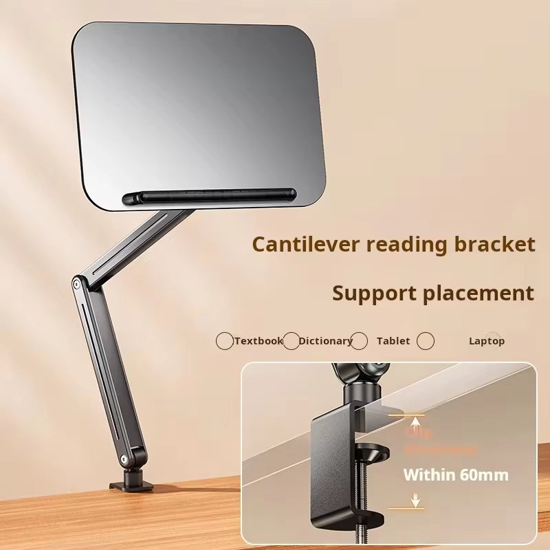 Desk Clamp Acrylic Book Stand for Reading Book Stand Holder, Adjustable Height up to 20 Inches, Suitable for Recipe, Tablet