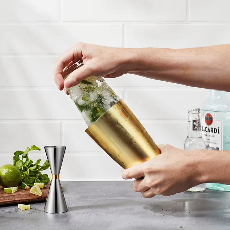 Glass Stainless Steel Cocktail Shaker Mixer Wine Martini Boston Shakers for Bartender Enthusiast Drink Party Bar Tools 500 700ML