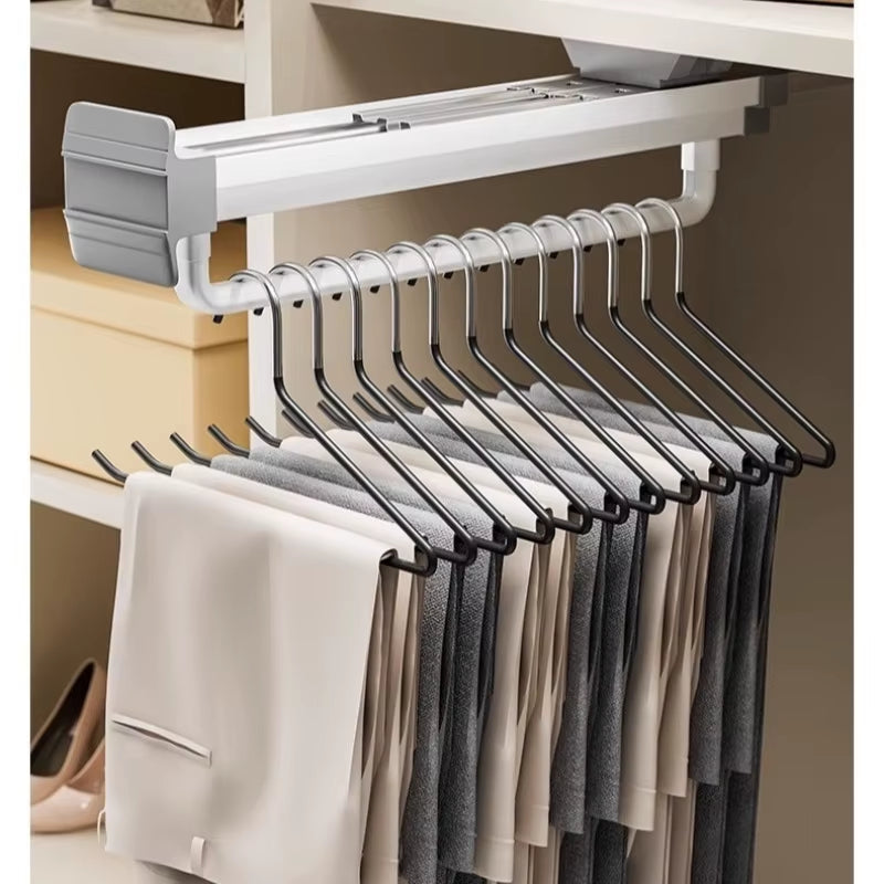 Closet Hanger Wardrobe Top Pull-Out Trouser Rack Household Trouser Slide Storage Multifunctional Telescopic Clothes Rack