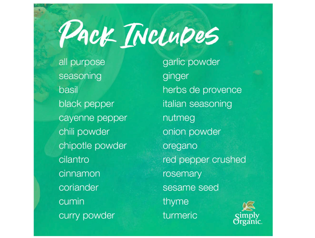 Simply Organic 24 Ultimate Organic Starter Spice Gift Set 24 Piece Assortment