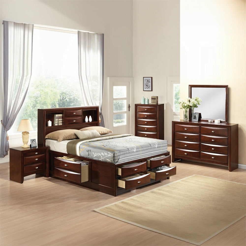 Neend Multi Drawer Storage Platform Bed - Expresso