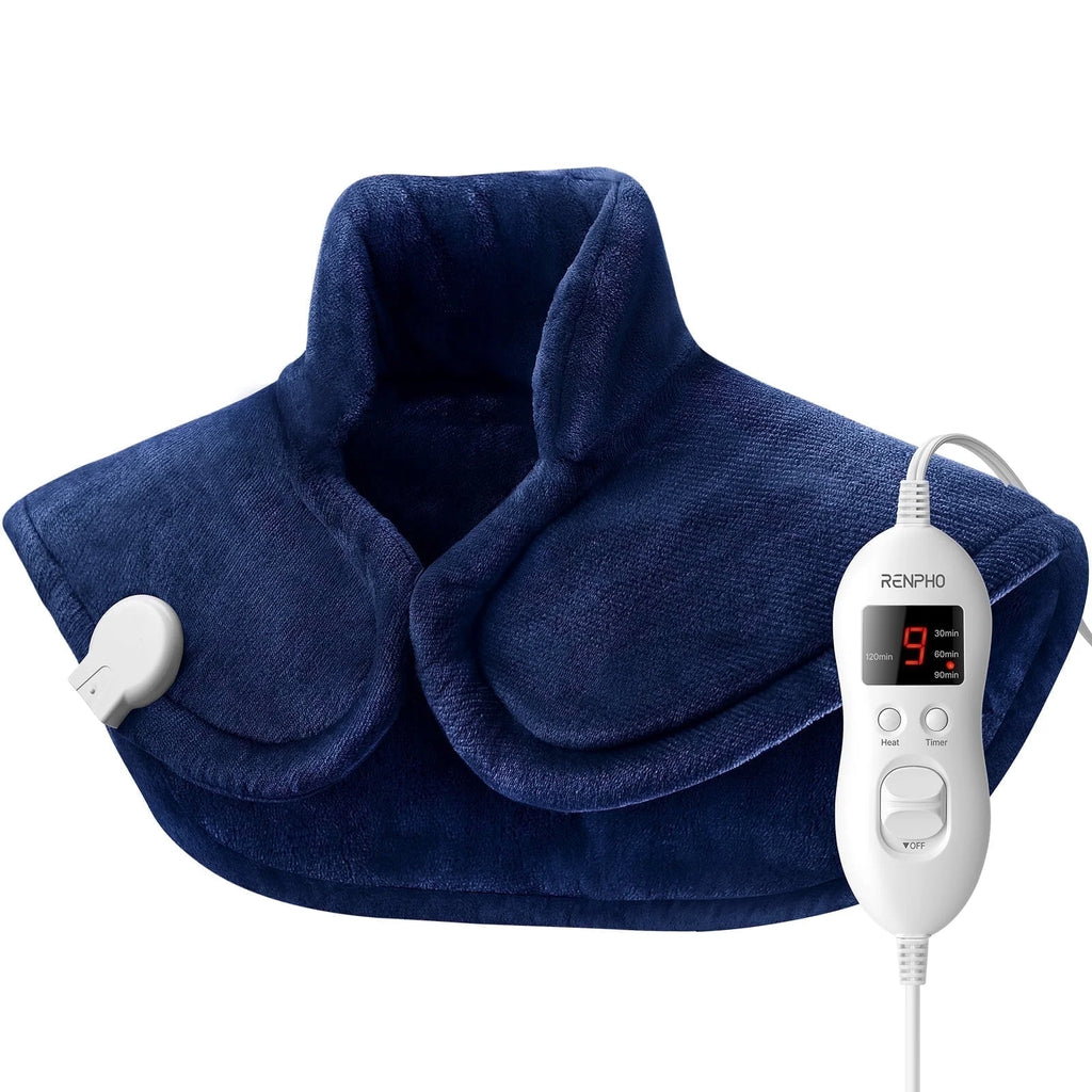 Extra Large Heating Pad for Shoulders Neck and Back, 9 Temperature Settings, FSA HSA Eligible, 19"X 24", Blue