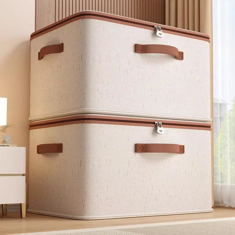 Extremely Large Thicken Clothes Organizer Home Cotton Linen Quilt Pants Sweater Storage Box Bedroom Closet Wardrobe Organizer