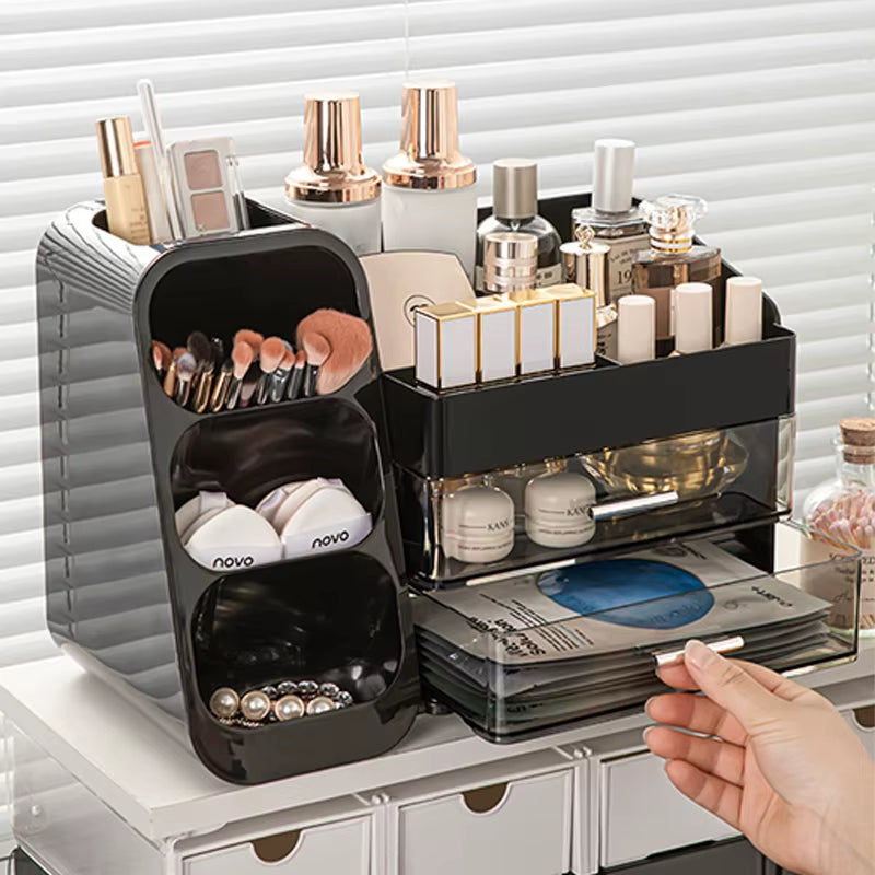 Slant Insertion Cosmetic Storage Box, Dressing Table Desktop, Large Capacity Skincare Shelf, Stationery Storage Box, Pen Holder