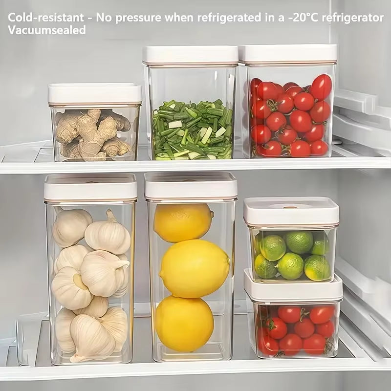 4-Piece Modern Vacuum-Sealed Food Storage Containers - Household Refrigerator Storage Containers, Suitable for Food and Grains