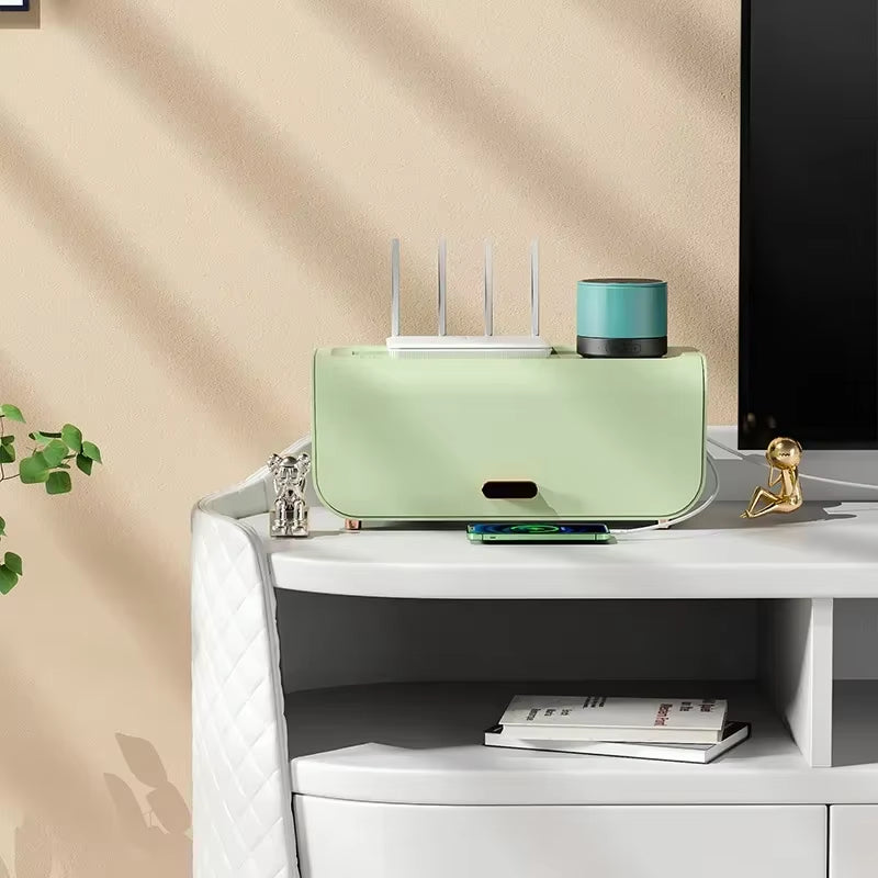 Power Cable Storage Box Desktop Line Storage Case Organizer Box Socket Plug Wireless Wifi Router Board Bracket for Household