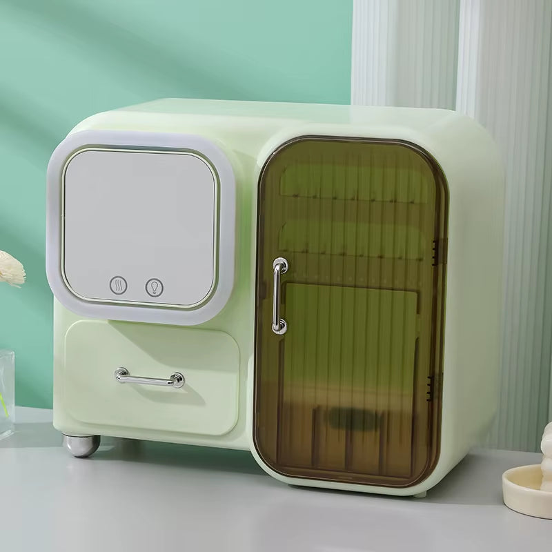 Cosmetic Storage Box with Mirror Desktop Ustproof Large Capacity Makeup Lipstick Skin Care Products Organizer Box with Drawer