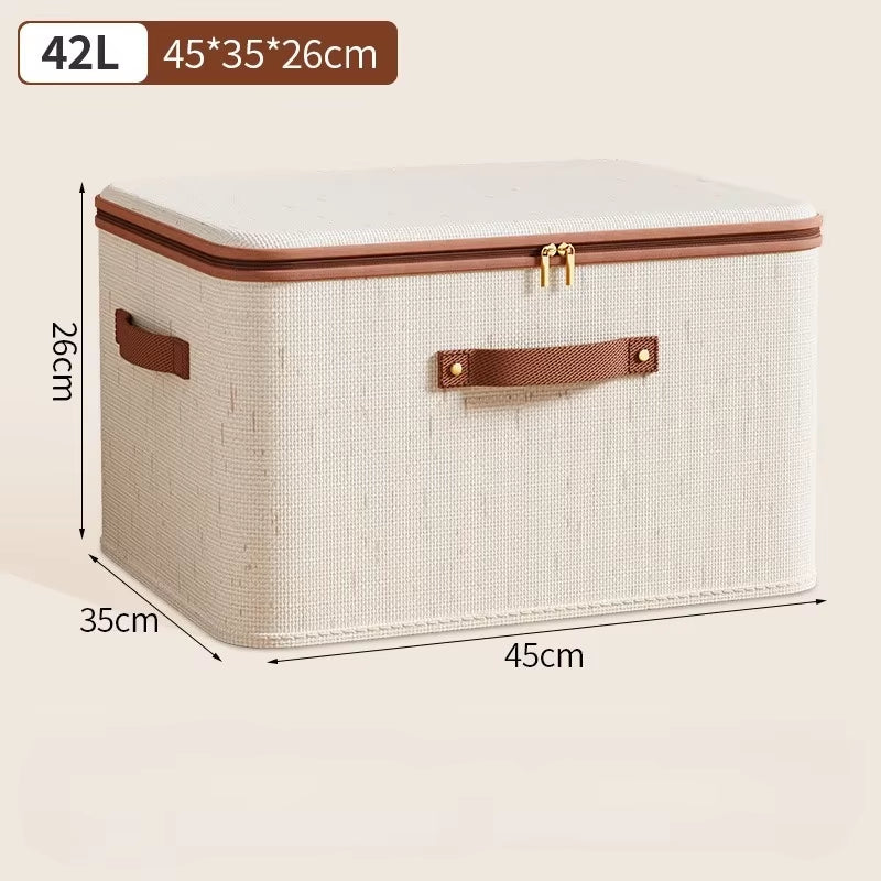 Extremely Large Thicken Clothes Organizer Home Cotton Linen Quilt Pants Sweater Storage Box Bedroom Closet Wardrobe Organizer