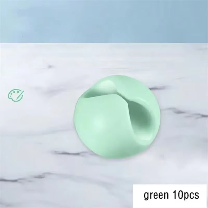 10Pcs Candy Color Cable Clip Cable Holder Adhesive Wire Keeper Cord Cable Organizer for Home Office under Desk Management