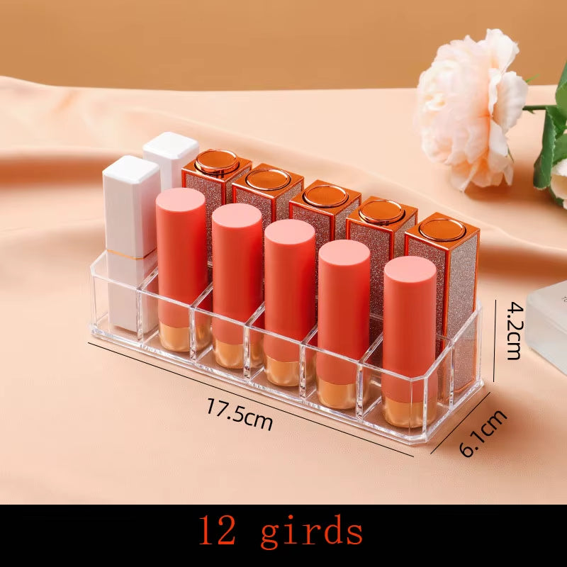 Large 8Girds Makeup Holder Eyeshadow Palette Storage Organizer Cosmetic Case 2In1 Desktop Drawer Storage Box Lipstick Holder