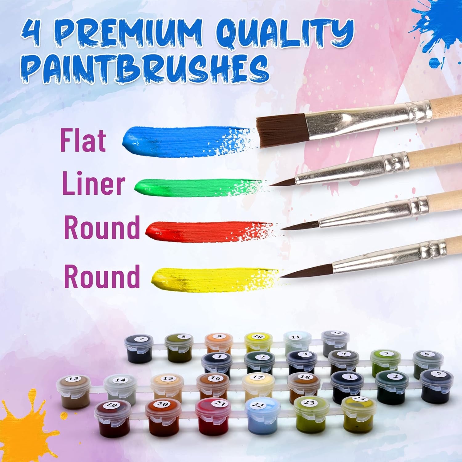 DIY Paint by Numbers Kit for Adults Unframed Canvas: Beginner to Advanced Paint by Numbers Kit Kits Include Acrylic Paint Set Brushes & Tabletop Easel (Mountain Village 16"X 20" Unframed)
