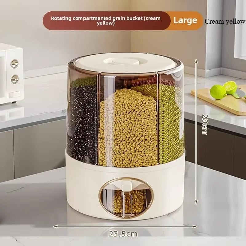 Household Grains Storage Rotary Rice Bucket Insect-Proof and Moisture-Proof Rice Storage Tank Household Sealed Rice Storage Box