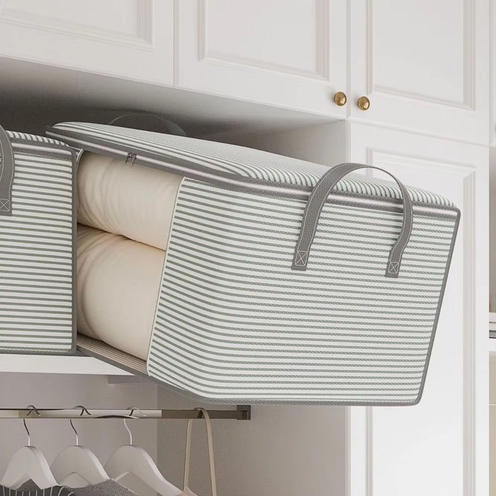 Thickened 120G Cloth Visual Storage Bag Large Capacity Clothes Quilt Home Use Packing Organizer Bag Non-Woven Fabric Box Shape