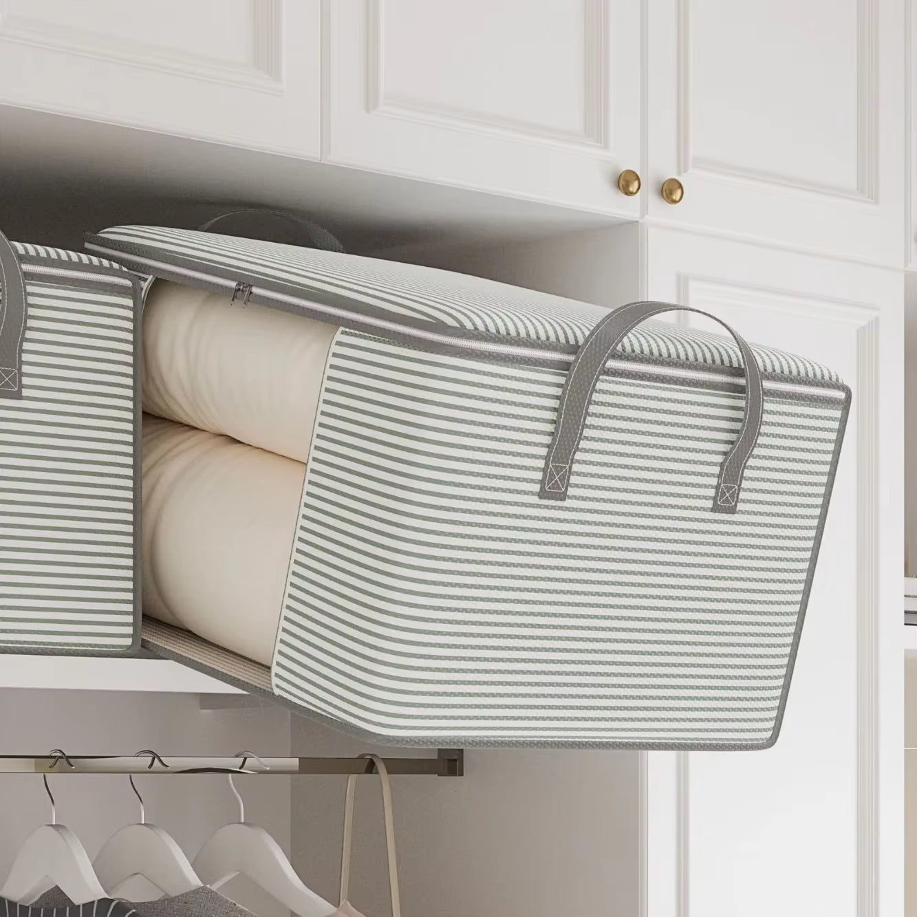 Thickened 120G Cloth Visual Storage Bag Large Capacity Clothes Quilt Home Use Packing Organizer Bag Non-Woven Fabric Box Shape