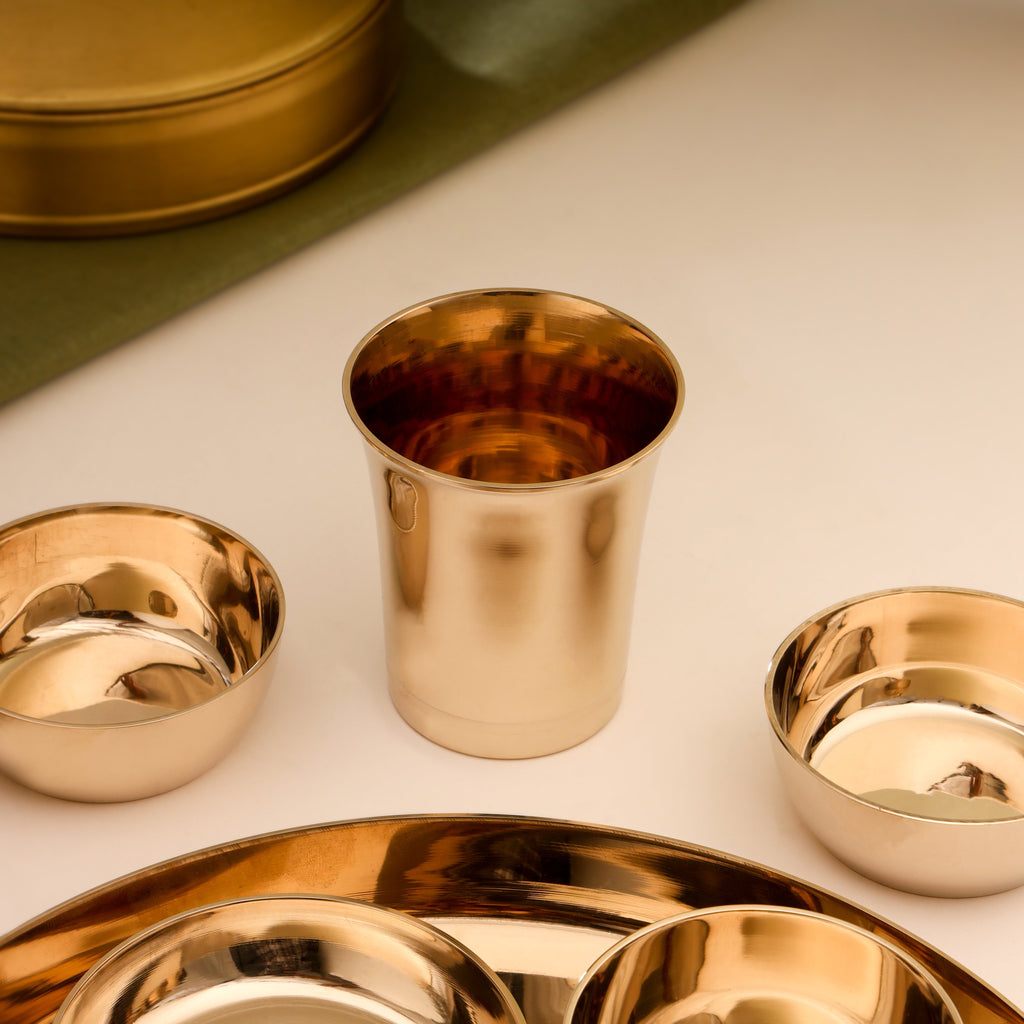 Kansa Thali/Dinner Set (1.9 Kg) | THALI INCHESHandcrafted sustainably-3