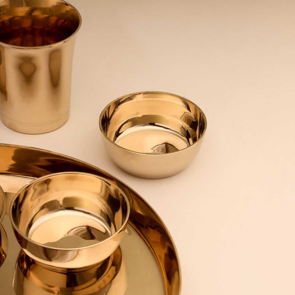Kansa Thali/Dinner Set (1.9 Kg) | THALI INCHESHandcrafted sustainably-4