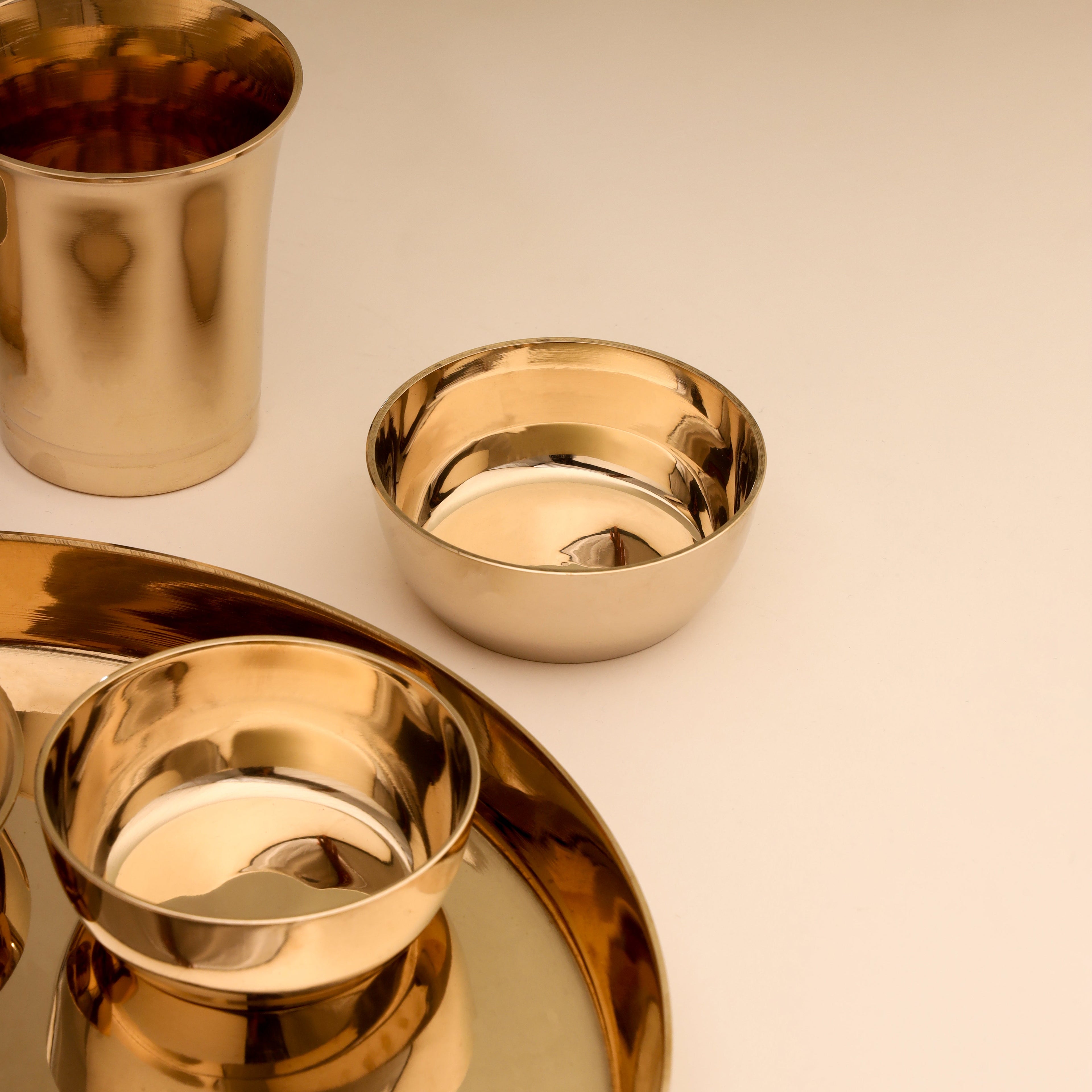 Kansa Thali/Dinner Set (1.9 Kg) | THALI INCHESHandcrafted sustainably-4