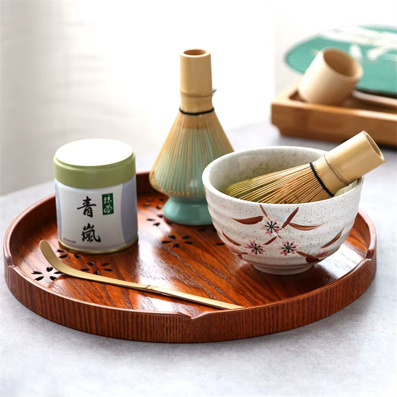 Japanese Matcha Tea Set Matcha Bowl Bamboo Whisk Holder Tray Matcha Set