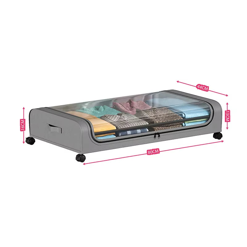 Under Bed Storage Organizer - Underbed Bins with Wheels and Lid for Clothes Bedding Shoes Blankets Books Toys Home Organization