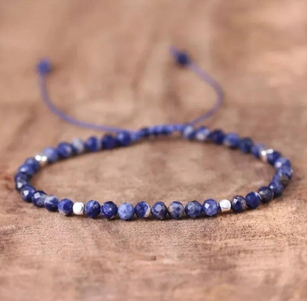 Natural Stone Crystal Dainty Bracelet Amethyst Gemstone Bracelet Handmade