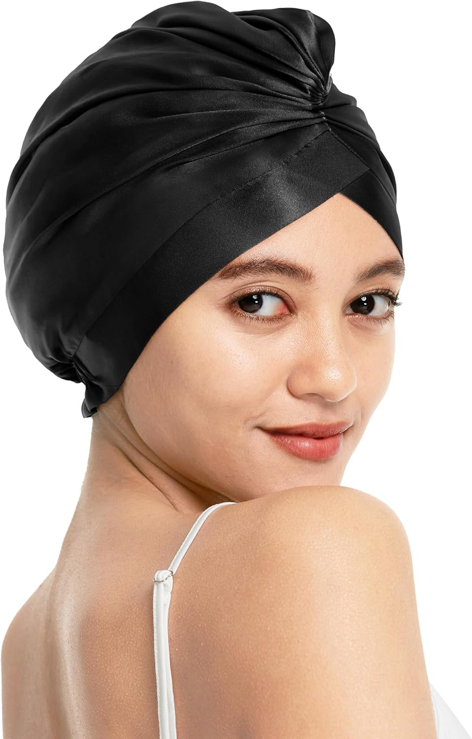 Silk Bonnet for Sleeping Womens 100% Mulberry Silk Sleep Cap Hair Wrap for Curly Long Hair