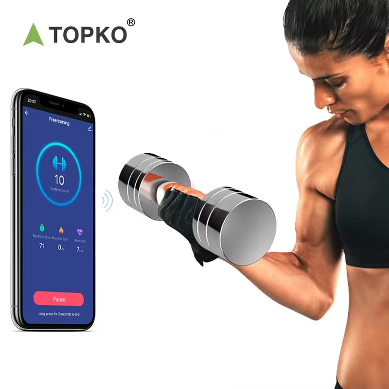 TOPKO Professional Fitness Weightlifting 2.5Kg Women Adjustable Bodybuilding Smart Dumbbell Recharge Steel Dumbbell