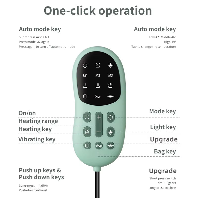 New Upgrade Air-Lip Stretch Low Frequency Thermal Vibration Waist Massage Heeling Spot Left and Right Swing + up and down Tracti