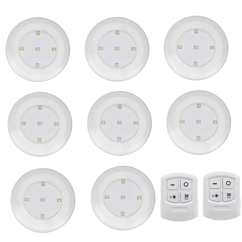 3W Super Bright Cob under Cabinet Light LED Wireless Remote Control Dimmable Wardrobe Night Lamp Home Bedroom Closet Kitchen