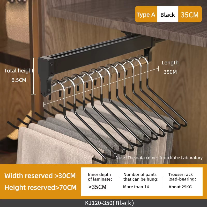 Top Mount Wardrobe Hanger Pulling Out Hangers Extendable Clothes Rail Adjustable Wardrobe Telescopic Rail Rack Trouser Organiser