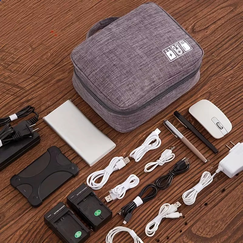 Portable Cable Storage Bag Waterproof Digital Electronic Organizer USB Data Line Charger Plug Storage Bag Travel Cable Organizer