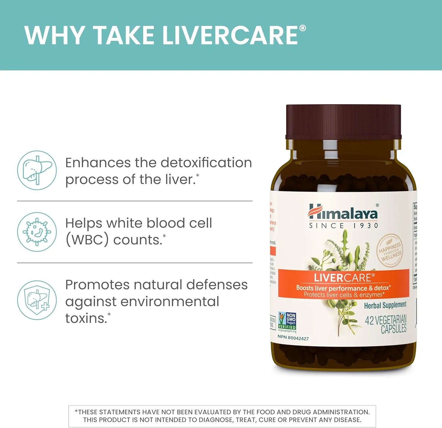 Livercare Supplement, Liver Cleanse Formula, Eliminates Waste, Cleansing, Vegan, Non-Gmo, 90 Capsules