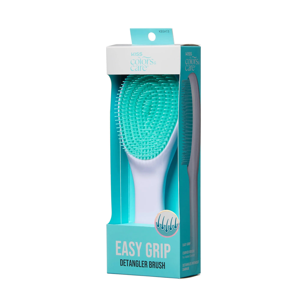 Easy Grip Detangler Brush, Slip-Proof Ergonomic Handle, Unisex, White